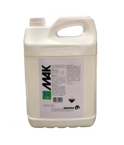 Regulador PH MAK (reductor) Acido X 5 L.